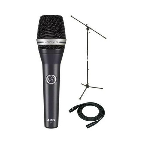 AKG C5 Professional Condenser Vocal Microphone with Boom Stand and XLR Cable