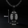 Steeltime 24" Men's stainless steel and simulated diamonds american football pendant. Color Options: Silver, Gold, Black - 4 of 4
