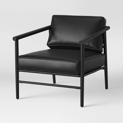 Winrock Metal Frame Chair Black Faux Leather - Project 62™