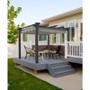 10x10 Ft Outdoor Aluminum Pergola with Upgraded Retractable Canopy, Outdoor Shelter Suitable for Gardens, Backyard, Lawn, Deck - Grey. - 2 of 4