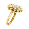 Ross-Simons 0.25 ct. t.w. Diamond Sunflower Ring in 18kt Gold Over Sterling - 3 of 4