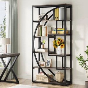 Hommoo Industrial Bookshelf Bookcase with 8 Open Storage Shelf - 1 of 4