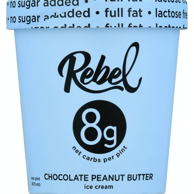 Rebel Ice Cream Chocolate Peanut Butter Ice Cream - 16oz