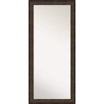 30" x 66" Non-Beveled Ridge Bronze Full Length Floor Leaner Mirror - Amanti Art