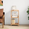 vidaXL 3-Tier Solid Wood Shelf – Oak Wood Space Organizer – Versatile for Home and Office – Minimalist Design – Medium Brown - 2 of 4
