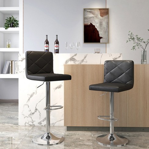 Bar Stools Modern Pu shops Leather Swivel Adjustable Hydraulic Bar Stool Square