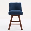 Fabric Bar Stools Set of 2 with 26" Counter Height, 360¡ã Swivel, Cushioned Seat, and Curved Back for Kitchen, Dining, or Bar - 2 of 4