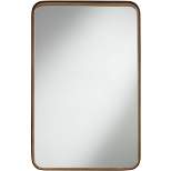 Uttermost Andi Rectangular Vanity Decorative Wall Mirror Modern Beveled Glass Gold Black Iron Frame 24" Wide for Bathroom Bedroom Home House Entryway