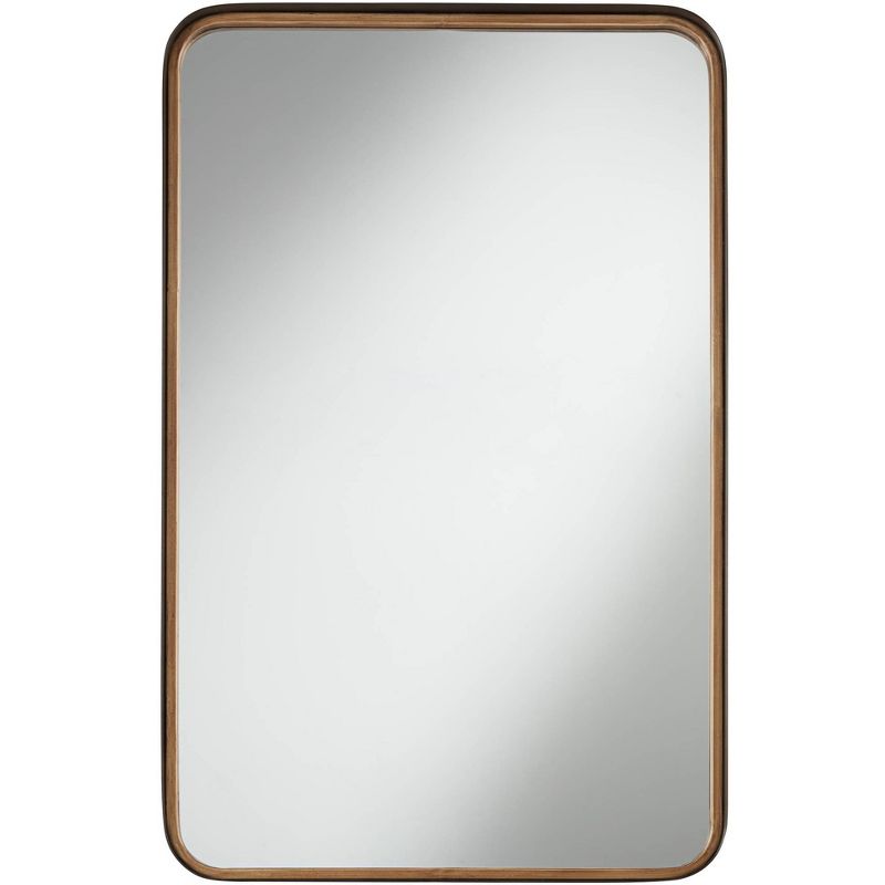 Uttermost Andi Rectangular Vanity Decorative Wall Mirror Modern Beveled Glass Gold Black Iron Frame 24" Wide for Bathroom Bedroom Home House Entryway, 1 of 8