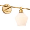 Elegant Lighting Gene 1 light Brass and Frosted white glass right Wall sconce - 4 of 4