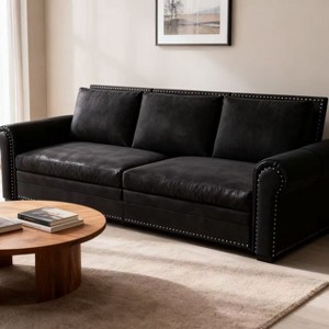 Homy Casa 3-in-1 Convertible Velvet Sofa Bed with Nailhead Trim and Rolled Arms, for Living Room or Guest Space - 1 of 4