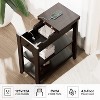 Set of 2 Narrow End Tables, Flip Top Side Tables with Charging Station, Nightstands - 3 of 4