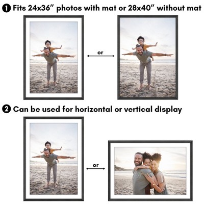 Black Wide Molding Picture Frame with Mat 28x40