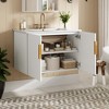 ALEXOUN 30" Bathroom Vanity with Ceramic Sink,Wall Mounted Bathroom Vanity Cabinet with Large Storage Space,with Adjustable Shelves,White - 2 of 4