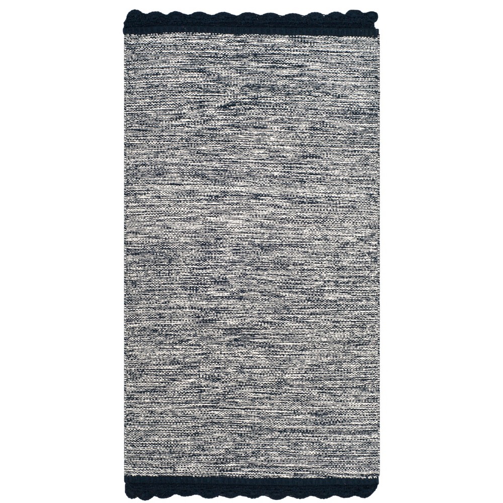 2'3inx7' Woven Spacedye Design Runner Rug Navy - Safavieh