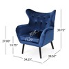 Modern Velvet Curved Wingback Chair, Upholstered Accent Chair, Button-Tufted Arm Chair with Oak Frame and Black Legs -Christopher Knight Home - 2 of 4