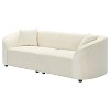 ORRD 87-inch Curved Modern Sofa in Off-White Velvet, Contemporary Sculptural Loveseat for Living Room, Plush Seating with Durable Frame - 3 of 4
