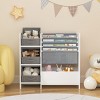 4-Tier Kids Bookshelf Toy Organizer with Fabric Drawers – Book Display Rack for Bedroom Playroom-3irtyhousy - 2 of 4