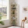 KIGFTSOD 4-Tier Corner Kitchen Pantry w/8 Doors, Tall Corner Cabinet & Shelves, Farmhouse Bookshelf for Bathroom, Living Room, Kitchen - 2 of 4