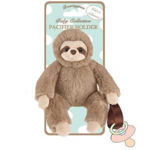 Bearington Baby Lil' Speedy Plush Sloth Pacifier Holder, 7.5 Inch - 1 of 4