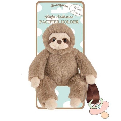 Bearington Baby Lil' Speedy Plush Sloth Pacifier Holder, 7.5 Inch - image 1 of 4