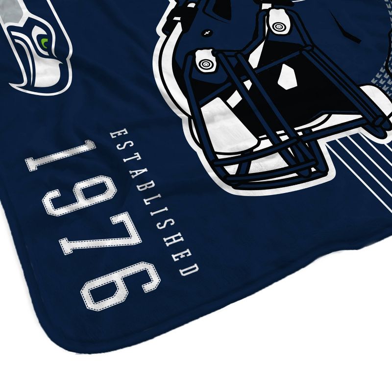 NFL Seattle Seahawks Helmet Stripes Flannel Fleece Blanket, 3 of 4