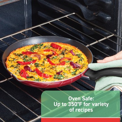 T-Fal 12pc Simply Cook Nonstick Cookware Set Red: Aluminum, Ergonomic Handles, Tempered Glass Lids, Oven-Safe to 350°F ‼️possibly missing items ‼️