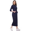 Womens Hoodie Sweat Dress 3/4 Sleeve Slim Fit Hooded Maxi Dress Stripe Summer Dress Soft Lounge Dress - 3 of 3