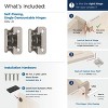 Amerock Single Demountable Hinges for 1/4" Overlay Cabinet Doors – Set of 2 - 4 of 4