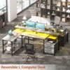 Aheaplus L-Shaped Computer Desk with Drawers and Monitor Shelf - 2 of 4