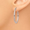 Black Bow Jewelry 2mm, 14k White Gold Classic Round Hoop Earrings, 30mm (1 1/8 Inch) - 3 of 4