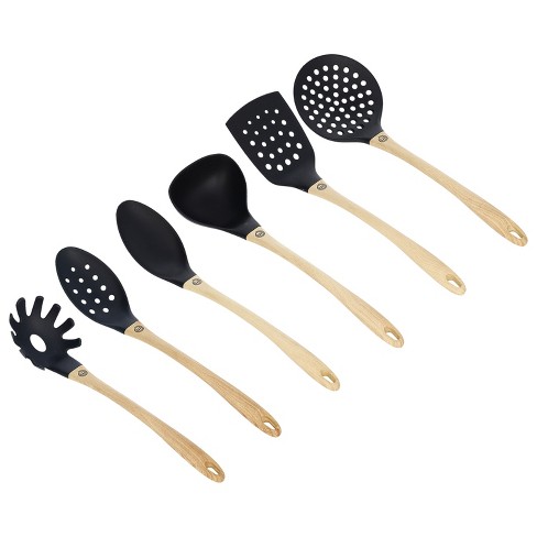 Meyer Everyday Nylon Tools / Cooking Utensils Set, 6 Piece, Black with Gray  Handles