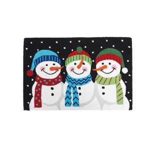 C&F Home 2' x 3' Christmas "Snowman Triplets" Hooked Indoor Area Rug - 1 of 2