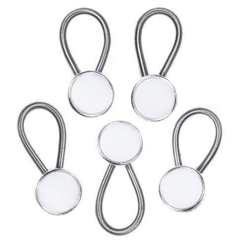 Comfy Clothiers Elastic Collar Extenders for Dress Shirts - 5-Pack - Silver