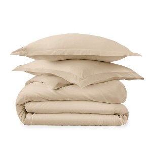 Whisper Organics Adult Organic Cotton Sateen Duvet Cover Set – 300 Thread Count, GOTS Certified - 1 of 4