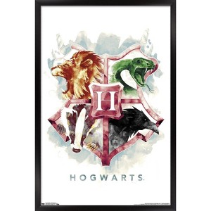 Trends International Harry Potter Hogwarts House Crests Framed Wall Poster Prints - 1 of 4