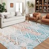 Machine Washable Area Rugs Ultra Thin Boho Vintage Geometric Throw Rugs Non Slip Foldable Floor Cover Stain Resistant Indoor Carpet - 3 of 4