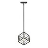 Euclid Mini Pendant Light - Modern Steel Design, Dimmable, 1-Bulb, 12" Cube, Chrome/Black - 3 of 4