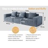 118" Modular Convertible Sofa Bed,Oversized 3-Seater Sofa Set, Free Configuration Sectional Couch for Living Room or Guest Space-Maison Boucle - 4 of 4