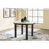 Signature Design by Ashley Xandrum Round Dining Room Table with Faux Marble Top, Black - 2 of 4