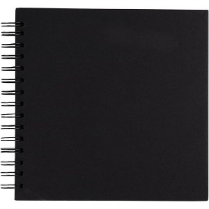 Paper Junkie Hardcover Scrapbook, Photo Album, Square Spiral Bound for DIY Craft, Wedding Guest Book, Black, 8"x8" - 1 of 4