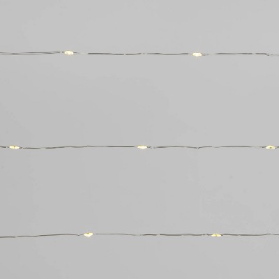 30ct Battery Operated LED Dewdrop String Lights Warm White with Silver Wire - Wondershop™