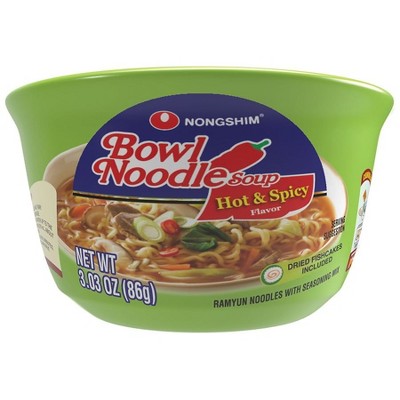 Nongshim Hot & Spicy Bowl Noodle Soup Hot & Spicy Flavor 3.03 oz