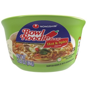 Nongshim Hot & Spicy Bowl Noodle Soup Hot & Spicy Flavor 3.03 oz - 1 of 1
