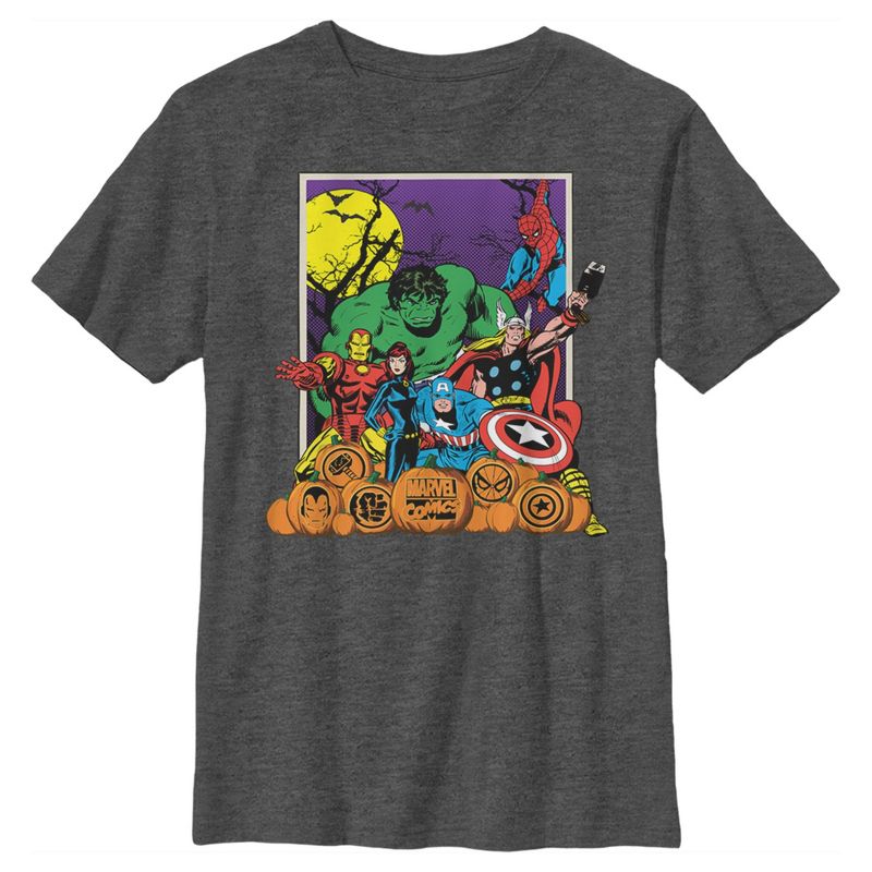 Boy's Marvel Halloween Avengers Scene T-Shirt, 1 of 6