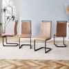 NicBex Set of 4 Dining Chair Modern High Backrest Kitchen & Dining Room Side Chair with Metal Legs,Brown - 4 of 4