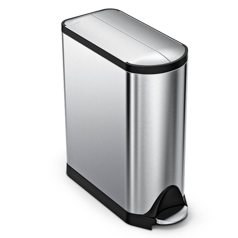 simplehuman 45L Butterfly Lid Kitchen Step Trash Can Stainless Steel, 1 of 7