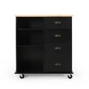 Kitchen Island On Wheels With Door, 2 Drawer, 3 Shelf, 31.5" Width Rolling Kitchen Table With Storage Cabinet, Portable Islands Kitchen Cart - 2 of 4