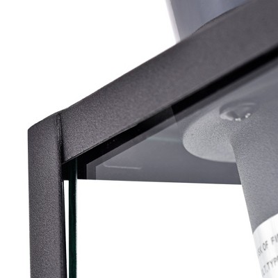 Matte Black Motion Sensor Outdoor Wall Sconce with Clear Glass