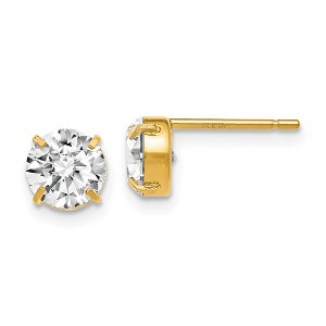 Black Bow Jewelry 6mm Cubic Zirconia Stud Earrings in 14k Yellow Gold - 1 of 4
